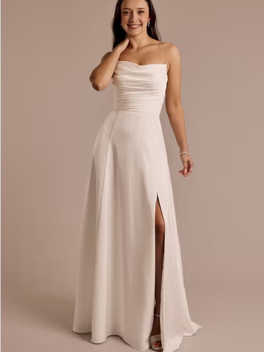 NWT DB Studio Matte Satin Sculpted A-Line Wedding Dress